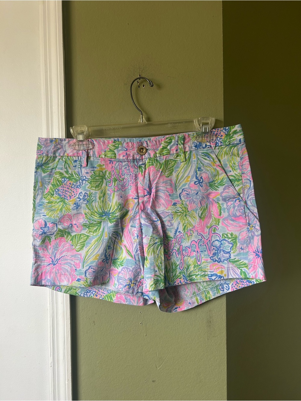 Lilly Pulitzer Pastel Floral Bermuda Shorts - Pink, Green & Blue